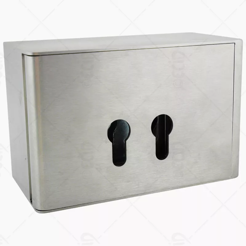 Coffre à clé inox renforcé pour 2 canons 10/30