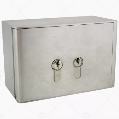 Coffre à clé inox renforcé pour 2 canons 10/30