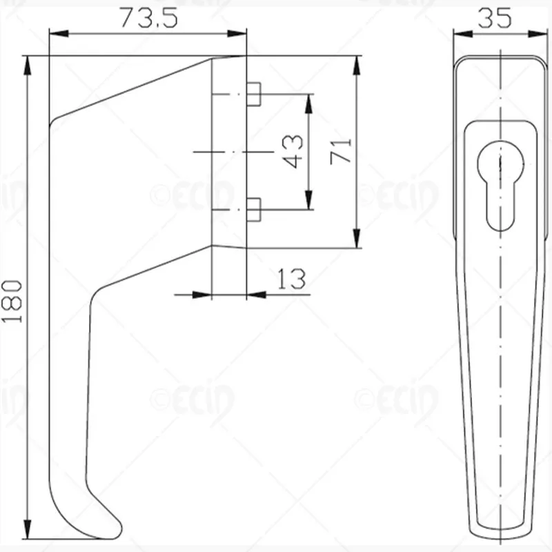 Poignée fenêtre verrouillable par 10/30