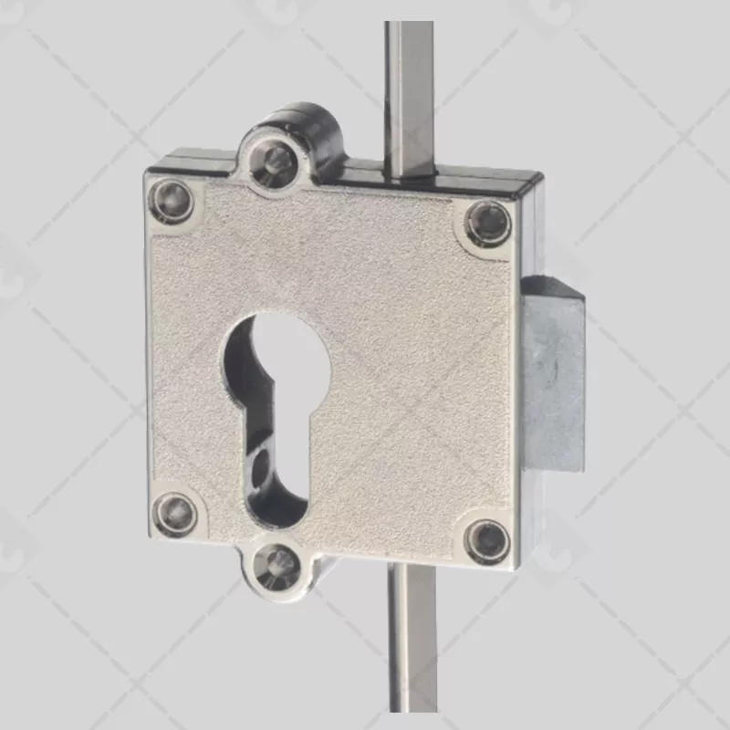 Serrure de meuble 3pts clé I pêne 1/2 tour + crochets