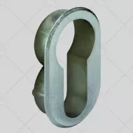 Rosette à clipser ovale clé I inox brossé