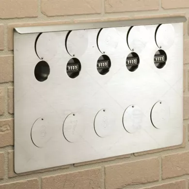 Support à encastrer avec 10 tubes à clés